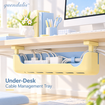 𝒒𝒖𝒆𝒏𝒅𝒂𝒍𝒊𝒔™ Under-Desk Cable Management Tray