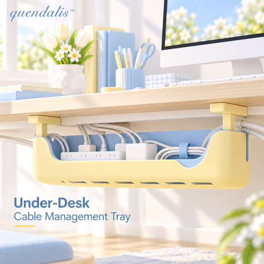 𝒒𝒖𝒆𝒏𝒅𝒂𝒍𝒊𝒔™ Under-Desk Cable Management Tray