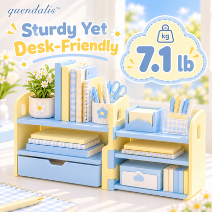 𝒒𝒖𝒆𝒏𝒅𝒂𝒍𝒊𝒔™ Adjustable Desktop Shelf Organizer
