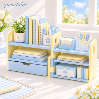 𝒒𝒖𝒆𝒏𝒅𝒂𝒍𝒊𝒔™ Adjustable Desktop Shelf Organizer