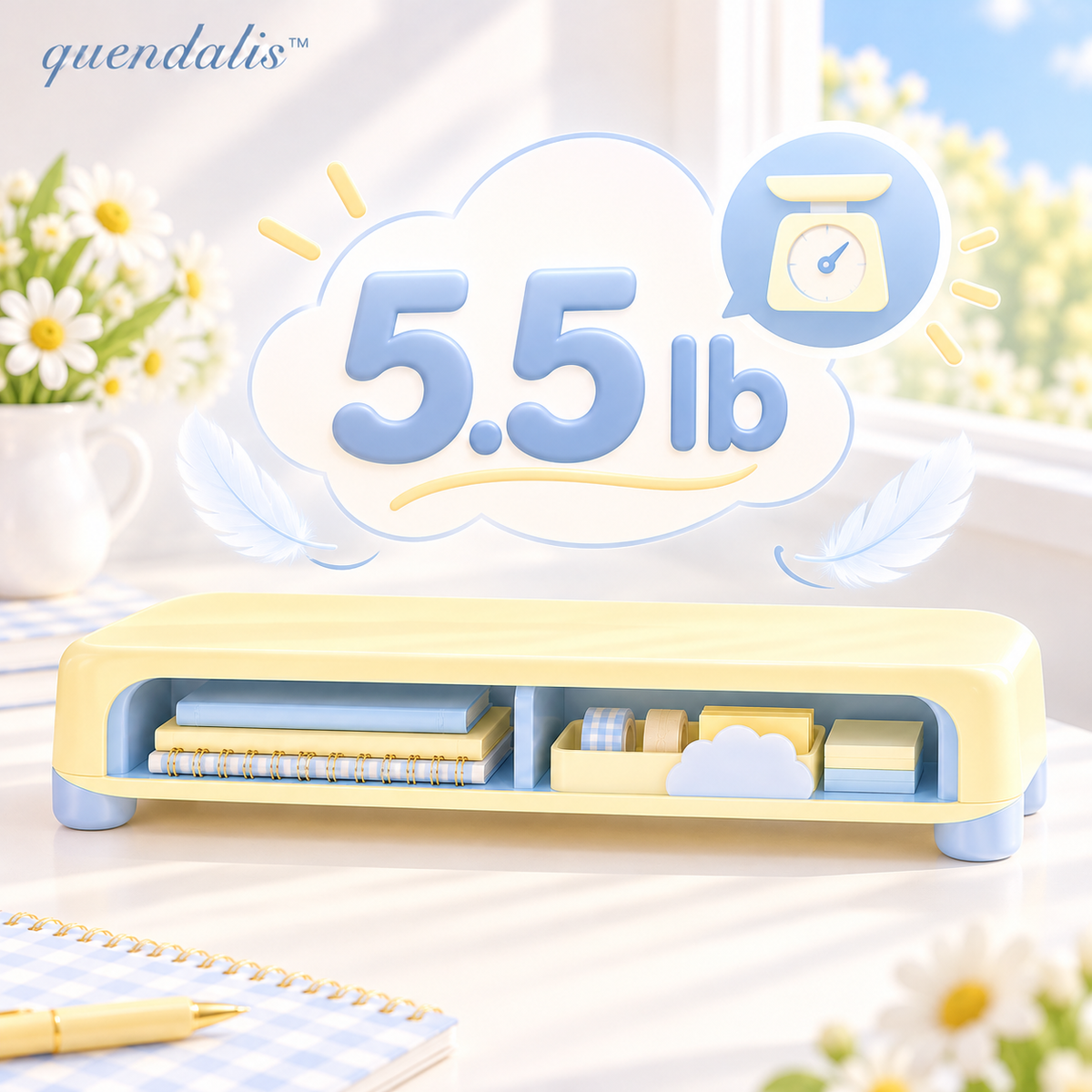 𝒒𝒖𝒆𝒏𝒅𝒂𝒍𝒊𝒔™ Monitor Riser with Storage Shelf