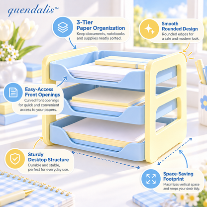𝒒𝒖𝒆𝒏𝒅𝒂𝒍𝒊𝒔™ Three-Tier Letter Tray Organizer