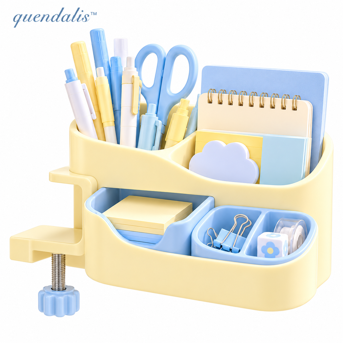 𝒒𝒖𝒆𝒏𝒅𝒂𝒍𝒊𝒔™ Clamp-On Desk Side Organizer