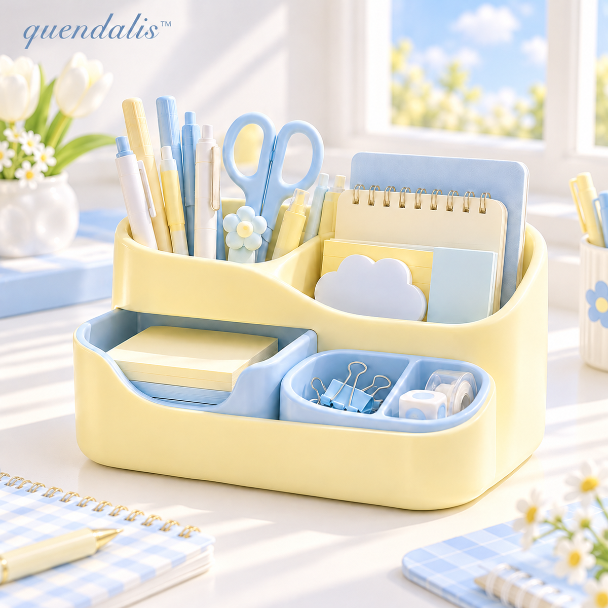 𝒒𝒖𝒆𝒏𝒅𝒂𝒍𝒊𝒔™ Soft Curve Desk Organizer
