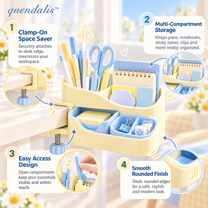 𝒒𝒖𝒆𝒏𝒅𝒂𝒍𝒊𝒔™ Clamp-On Desk Side Organizer