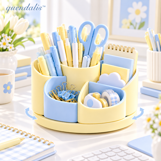 𝒒𝒖𝒆𝒏𝒅𝒂𝒍𝒊𝒔™ Rotating Pen & Supply Caddy