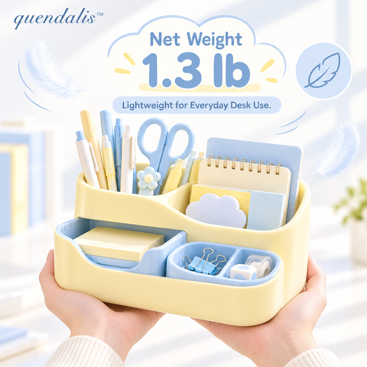 𝒒𝒖𝒆𝒏𝒅𝒂𝒍𝒊𝒔™ Soft Curve Desk Organizer