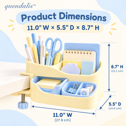 𝒒𝒖𝒆𝒏𝒅𝒂𝒍𝒊𝒔™ Clamp-On Desk Side Organizer