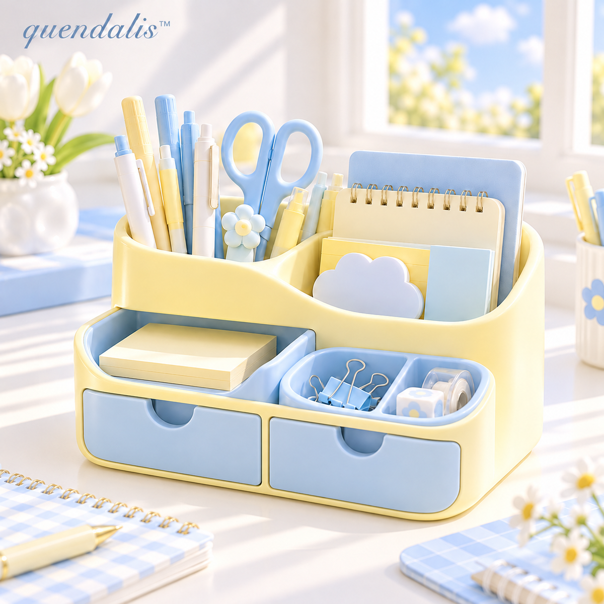 𝒒𝒖𝒆𝒏𝒅𝒂𝒍𝒊𝒔™ Desktop Organizer with Drawers
