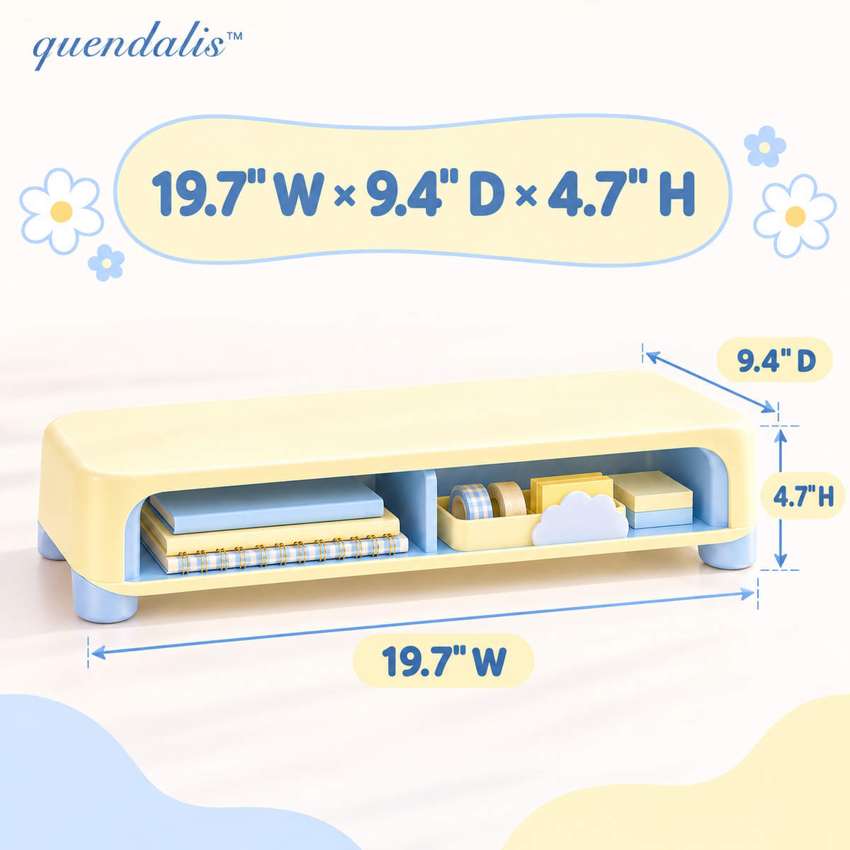 𝒒𝒖𝒆𝒏𝒅𝒂𝒍𝒊𝒔™ Monitor Riser with Storage Shelf