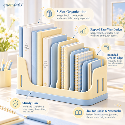 𝒒𝒖𝒆𝒏𝒅𝒂𝒍𝒊𝒔™ Desktop Book & Notebook Rack