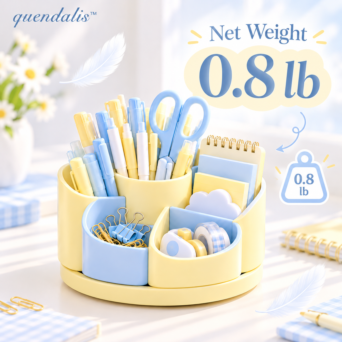 𝒒𝒖𝒆𝒏𝒅𝒂𝒍𝒊𝒔™ Rotating Pen & Supply Caddy